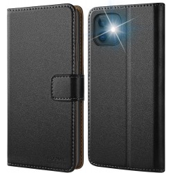 HOOMIL for iPhone 11 Wallet Case, PU Leather Flip Folio Case with Card Holder and Stand Feature, Shockproof Phone Cover (Black)