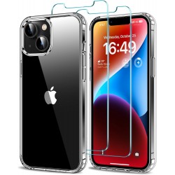 HOOMIL for iPhone 13 Case with 2-Pack Tempered Glass Screen Protector Film, Non-Yellowing, Drop Protection, Anti-Scratch Transparent Hard Back Phone Cover (6.1-Inch) - Crystal Clear HOOMIL for iPhone 13 Case with 2-Pack Tempered Glass Screen Protector Film, Non-Yellowing, Drop Protection, Anti-Scratch Transparent Hard Back Phone Cover (6.1-Inch) - Crystal Clear