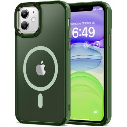 HOOMIL for iPhone 11 Case Compatible with Magsafe, 10FT Drop Resistant, Magnetic Translucent Matte Back, Shockproof Phone Cover - Green