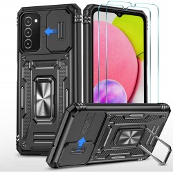 HOOMIL for Samsung Galaxy A03s Case with Slide Camera Cover+2 Tempered Glass Screen Protectors HOOMIL for Samsung Galaxy A03s Case with Slide Camera Cover+2 Tempered Glass Screen Protectors