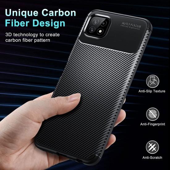 Samsung Galaxy A22 Phone Case - Shockproof Protective Phone Case, Raised Edges, Heat Dissipation Design, Fabulous Touch Feeling, Anti-Slip Slim Lightweight Case for Samsung Galaxy A22 5G, Black