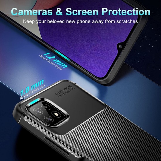 Samsung Galaxy A22 Phone Case - Shockproof Protective Phone Case, Raised Edges, Heat Dissipation Design, Fabulous Touch Feeling, Anti-Slip Slim Lightweight Case for Samsung Galaxy A22 5G, Black
