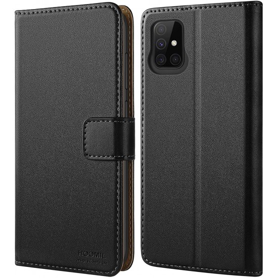 HOOMIL Samsung Galaxy A51 Case, Galaxy A51 Wallet Case, PU Leather Flip Phone Cover with [Kickstand Feature] [Card Slots] for Samsung A51, Black