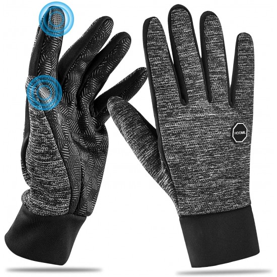 HOOMIL Winter Gloves for Men and Women, 2020 Classic Style Touchscreen Running Gloves Outdoor Sports Driving Cycling Windproof Warm Gloves