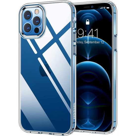 HOOMIL iPhone 12 Pro Max Case, Soft Slim Fit Transparent Protective TPU Silicone Bumper Cover for Apple iPhone 12 Pro Max Phone Case