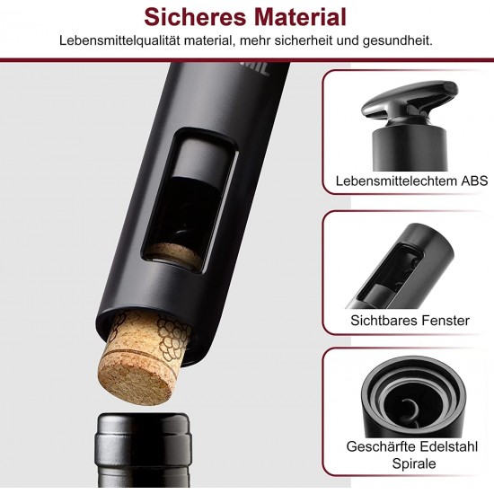 HOOMIL Wine Opener, Multifunctional 4-Piece Set, Manual Bottle Opener/Corkscrew, Vacuum Stopper, Pourer Spout and Foil Cutter HOOMIL Wine Opener, Multifunctional 4-Piece Set, Manual Bottle Opener/Corkscrew, Vacuum Stopper, Pourer Spout and Foil Cutter