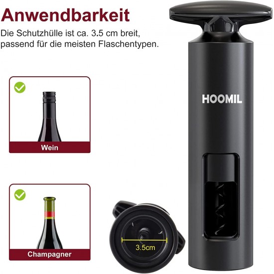 HOOMIL Wine Opener, Multifunctional 4-Piece Set, Manual Bottle Opener/Corkscrew, Vacuum Stopper, Pourer Spout and Foil Cutter HOOMIL Wine Opener, Multifunctional 4-Piece Set, Manual Bottle Opener/Corkscrew, Vacuum Stopper, Pourer Spout and Foil Cutter