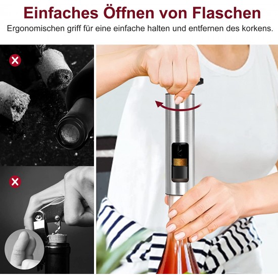 HOOMIL Wine Opener, Multifunctional 4-Piece Set, Manual Bottle Opener/Corkscrew, Vacuum Stopper, Pourer Spout and Foil Cutter HOOMIL Wine Opener, Multifunctional 4-Piece Set, Manual Bottle Opener/Corkscrew, Vacuum Stopper, Pourer Spout and Foil Cutter