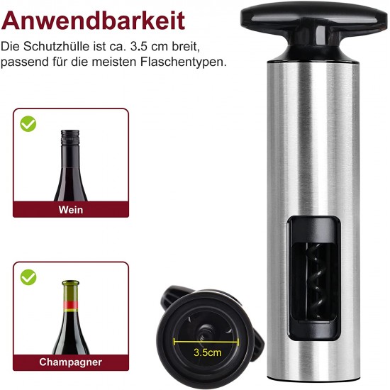 HOOMIL Wine Opener, Multifunctional 4-Piece Set, Manual Bottle Opener/Corkscrew, Vacuum Stopper, Pourer Spout and Foil Cutter HOOMIL Wine Opener, Multifunctional 4-Piece Set, Manual Bottle Opener/Corkscrew, Vacuum Stopper, Pourer Spout and Foil Cutter