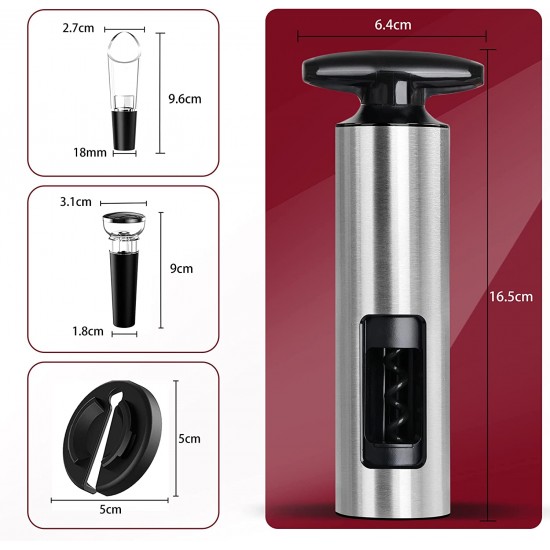 HOOMIL Wine Opener, Multifunctional 4-Piece Set, Manual Bottle Opener/Corkscrew, Vacuum Stopper, Pourer Spout and Foil Cutter HOOMIL Wine Opener, Multifunctional 4-Piece Set, Manual Bottle Opener/Corkscrew, Vacuum Stopper, Pourer Spout and Foil Cutter