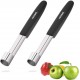 HOOMIL Premium Apple Corer - Easy to Use and Clean, Stainless Steel Apple Core Remover with Serrated Slice and Rubber Handle, Remover Tool for Apples & Pears, 2 Pack