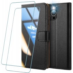 HOOMIL for iPhone 15 Pro Max Wallet Case with 2 Pack Tempered Glass Screen Protectors, PU Leather Flip Folio Case with Card Holder and Stand Feature, Shockproof Phone Cover (Black) HOOMIL for iPhone 15 Pro Max Wallet Case with 2 Pack Tempered Glass Screen Protectors, PU Leather Flip Folio Case with Card Holder and Stand Feature, Shockproof Phone Cover (Black)