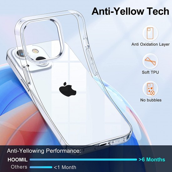 HOOMIL Clear Case Compatible with iPhone 13 Case, Silicone Soft Thin Shockproof Protective TPU Bumper Compatible with iPhone 13 Phone Case - Transparent HOOMIL Clear Case Compatible with iPhone 13 Case, Silicone Soft Thin Shockproof Protective TPU Bumper Compatible with iPhone 13 Phone Case - Transparent