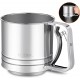 HOOMIL Flour Sifter, Baking Stainless Steel Flour Sieve Cup, 5 Cup with Hand Press Design, Mesh Crank Baking Sifter with 3 Layers Mesh Sieve Kitchen Cooking for Sugar, Flour and Coffee Powder HOOMIL Flour Sifter, Baking Stainless Steel Flour Sieve Cup, 5 Cup with Hand Press Design, Mesh Crank Baking Sifter with 3 Layers Mesh Sieve Kitchen Cooking for Sugar, Flour and Coffee Powder
