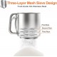 HOOMIL Flour Sifter, Baking Stainless Steel Flour Sieve Cup, 5 Cup with Hand Press Design, Mesh Crank Baking Sifter with 3 Layers Mesh Sieve Kitchen Cooking for Sugar, Flour and Coffee Powder HOOMIL Flour Sifter, Baking Stainless Steel Flour Sieve Cup, 5 Cup with Hand Press Design, Mesh Crank Baking Sifter with 3 Layers Mesh Sieve Kitchen Cooking for Sugar, Flour and Coffee Powder