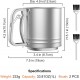 HOOMIL Flour Sifter, Baking Stainless Steel Flour Sieve Cup, 5 Cup with Hand Press Design, Mesh Crank Baking Sifter with 3 Layers Mesh Sieve Kitchen Cooking for Sugar, Flour and Coffee Powder HOOMIL Flour Sifter, Baking Stainless Steel Flour Sieve Cup, 5 Cup with Hand Press Design, Mesh Crank Baking Sifter with 3 Layers Mesh Sieve Kitchen Cooking for Sugar, Flour and Coffee Powder