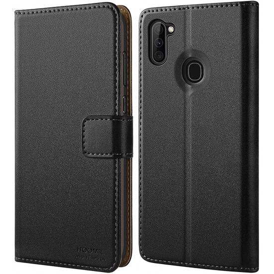 HOOMIL Compatible with Samsung A11 Case, Galaxy A11 Case, Premium Leather Flip Wallet Phone Case for Samsung Galaxy A11 Smartphone-Black