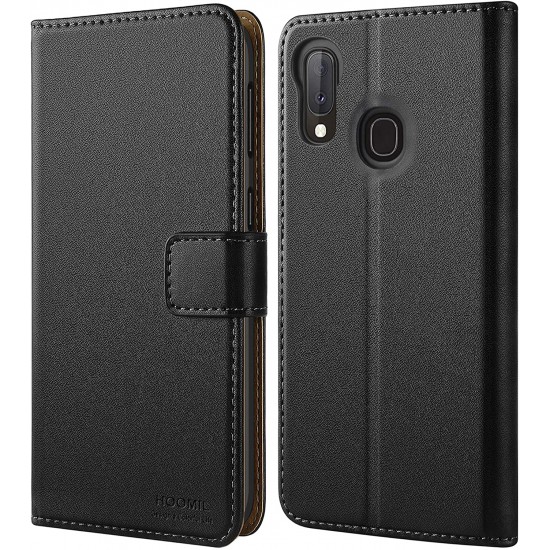 HOOMIL for Samsung A20e Case, Samsung Galaxy A20e Case, Premium PU-Leather Flip Wallet Phone Case for Samsung Galaxy A20e Cover (Black)