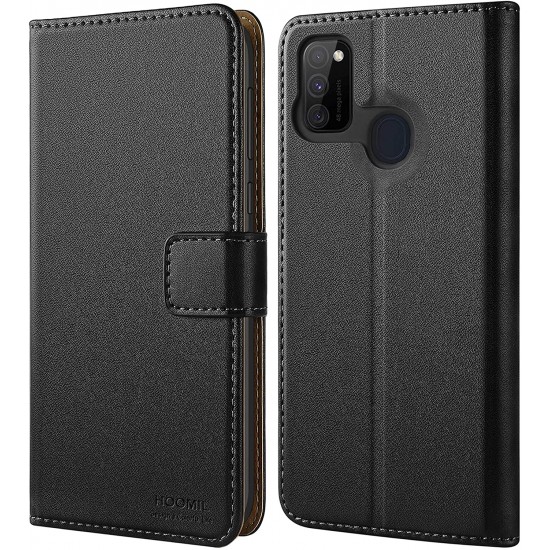 HOOMIL Case Compatible with Samsung Galaxy M30s, Premium PU-Leather Flip Wallet Phone Case for Samsung Galaxy M30s Cover (Black)
