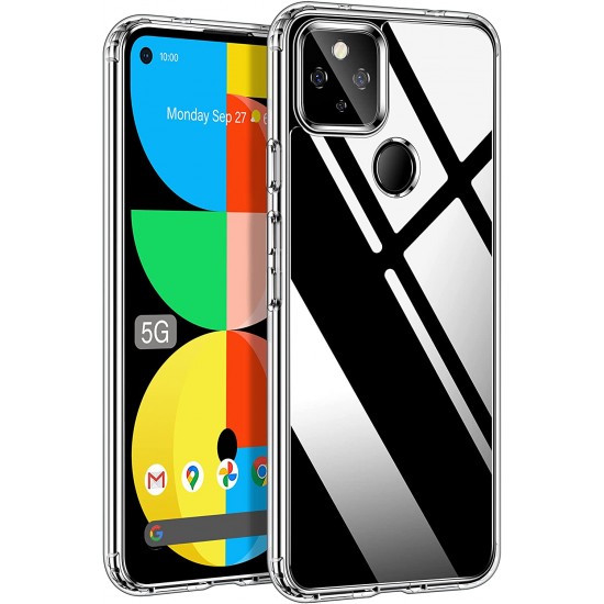 HOOMIL Transparent Designed for Google Pixel 5A Case, [Anti-Yellowing] Hard Back Protective Slim Phone Case Cover Google Pixel 5A - Full Clear