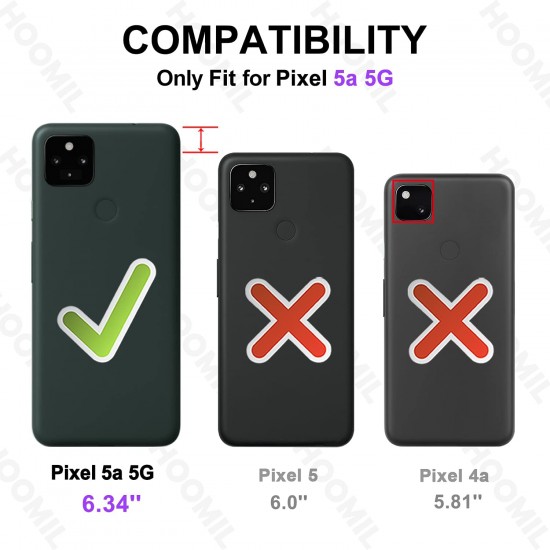 HOOMIL for Google Pixel 5A Case Flip Wallet Phone Case for Google Pixel 5A Cover- Black