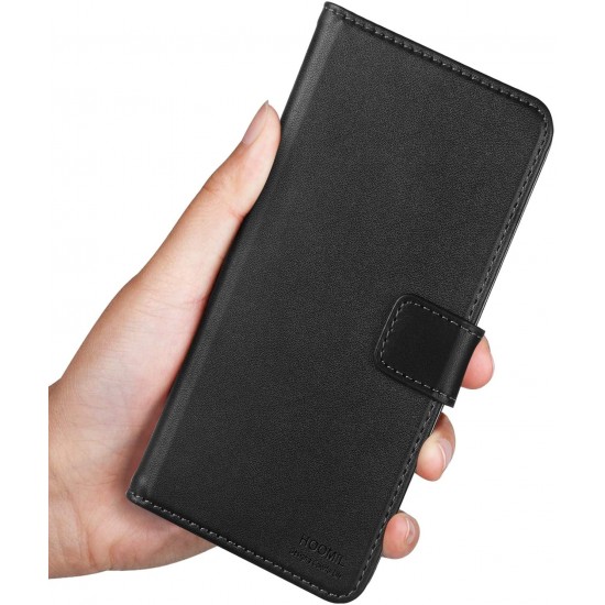 HOOMIL for Huawei P30 Lite Case, Huawei P30 Lite New Edition Case, Premium PU-Leather Flip Wallet Phone Case for Huawei P30 Lite/P30 Lite New Edition Cover (Black)