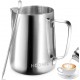 HOOMIL Milk Frothing Jug 350ml/600ml/900ml (12oz/20oz/32oz) Stainless Steel Milk Pitcher Cup Barista Milk Jug and Latte Decorating Art Pen for Making Coffee Cappuccino Frothing Milk Coffee Machine