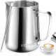 HOOMIL Milk Frothing Jug 350ml/600ml/900ml (12oz/20oz/32oz) Stainless Steel Milk Pitcher Cup Barista Milk Jug and Latte Decorating Art Pen for Making Coffee Cappuccino Frothing Milk Coffee Machine