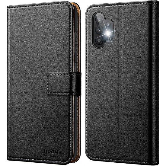 HOOMIL for Samsung Galaxy A32 5G Case, Flip Leather Wallet Phone Case for Samsung Galaxy A32 5G Cover (Black)