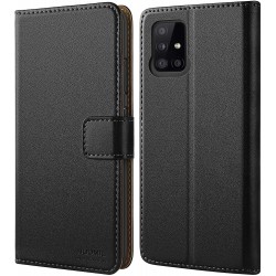 H3002, Noir Housse en Cuir Premium Flip Case Portefeuille Etui Coque pour Samsung Galaxy S6 HOOMIL Coque Samsung S6 