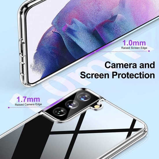HOOMIL Samsung Galaxy S21 Case, [PC Back & Military Grade Drop Tested], Samsung S21 Clear Case, Shockproof Protective Bumper Slim Thin Phone Cover