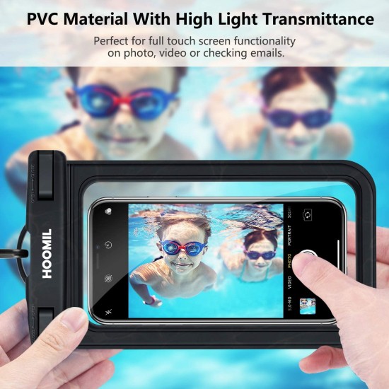 HOOMIL Universal Waterproof Case, IPX8 Waterproof Phone Pouch Dry Bag Compatible for Samsung Galaxy Note 10/9/A30/A20/A10/A50/A70/iPhone XR/XS/X up to 6.5 inches - Black HOOMIL Universal Waterproof Case, IPX8 Waterproof Phone Pouch Dry Bag Compatible for Samsung Galaxy Note 10/9/A30/A20/A10/A50/A70/iPhone XR/XS/X up to 6.5 inches - Black