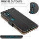 HOOMIL Case Compatible with Xiaomi Mi Note 10/Mi Note 10 Pro, Premium PU-Leather Flip Wallet Phone Case for Xiaomi Mi Note 10/Mi Note 10 Pro Cover (Black)