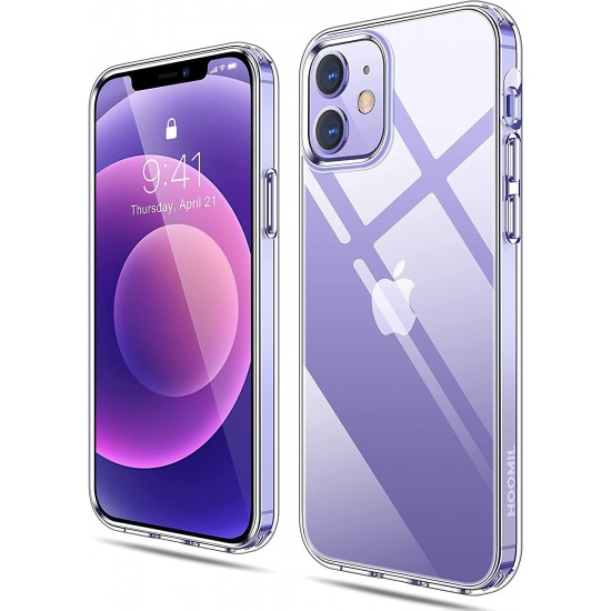 HOOMIL Clear Case for iPhone 12 Case, iPhone 12 Pro Case, [Military Grade Drop Tested] Shockproof Protective Bumper Slim Thin Soft TPU Phone Cover for Apple iPhone 12/12 Pro